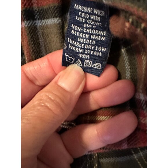 Austin Reed Mens L Cotton Flannel Plaid Shirt Suede Elbow Patches pockets chore - Picture 11 of 14